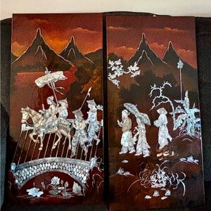 Decorative Asian Art Panels with Scenic Design